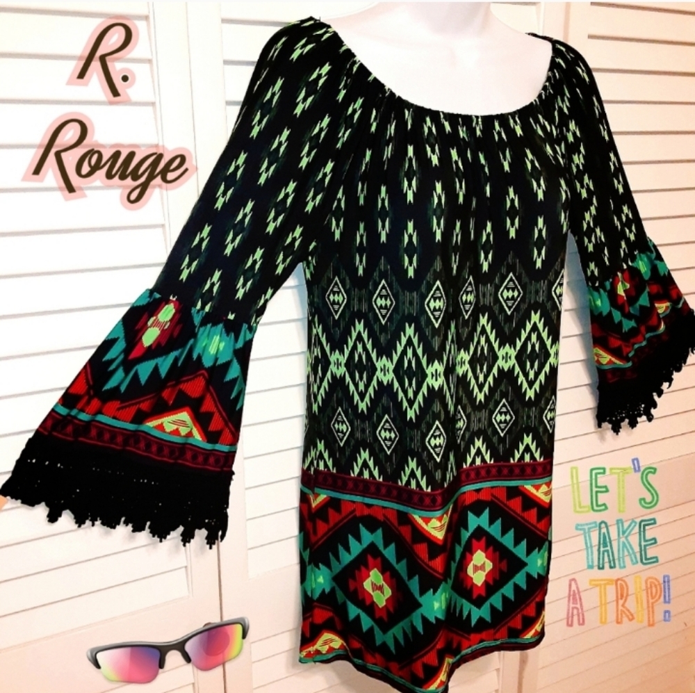 Lacy Bell Sleeve Tunic Dress/Blouse